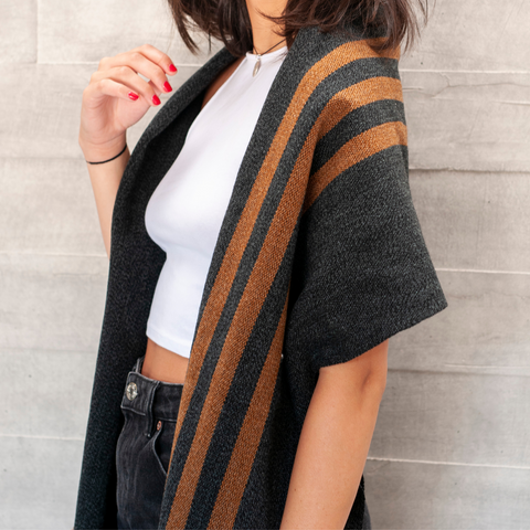 ECHARPE GRIS MARENGO LINEAS CAMEL