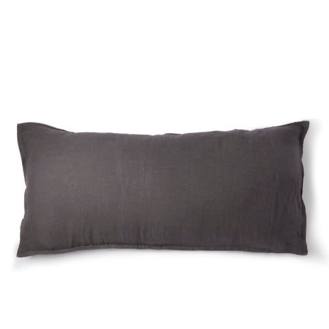 FUNDA COJIN LINO GRIS OSCURO 90X45