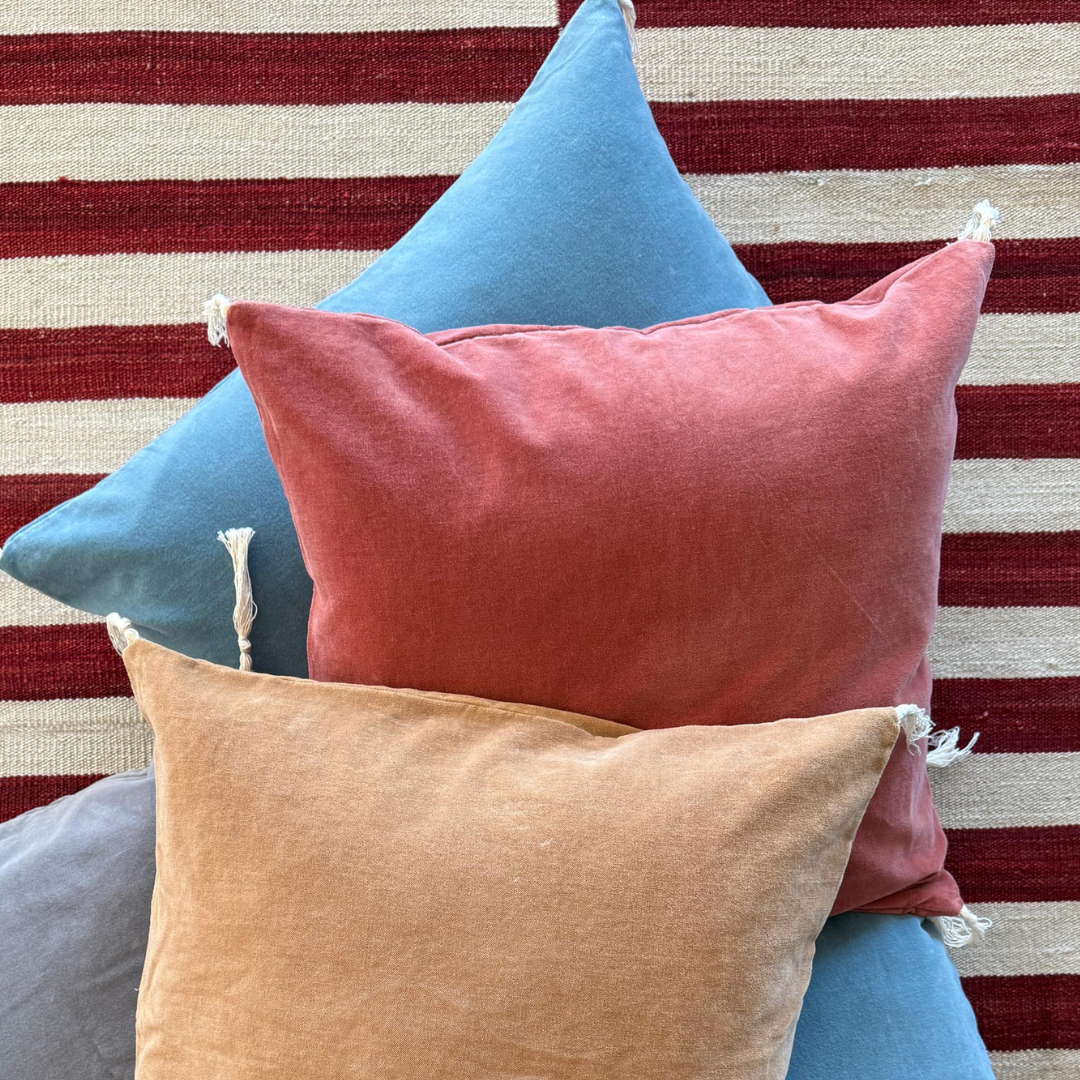 FUNDA COJIN TERCIOPELO CAMEL 50X50