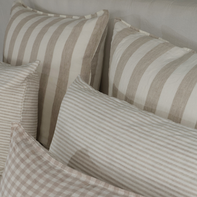 FUNDA ALMOHADON CAPRI RAYAS M BEIGE 70X50