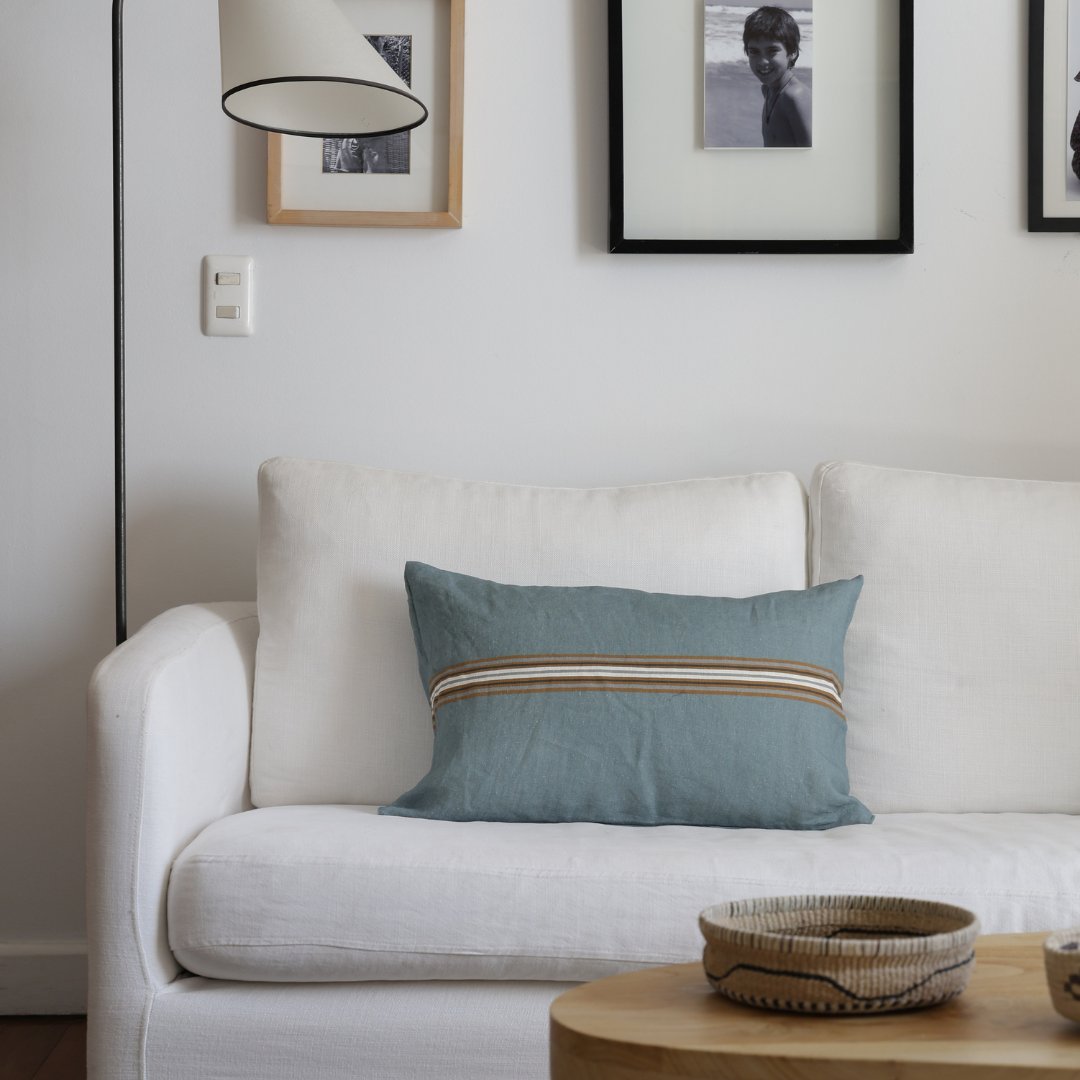 FUNDA COJIN ORIGEN TURQUESA 60X40