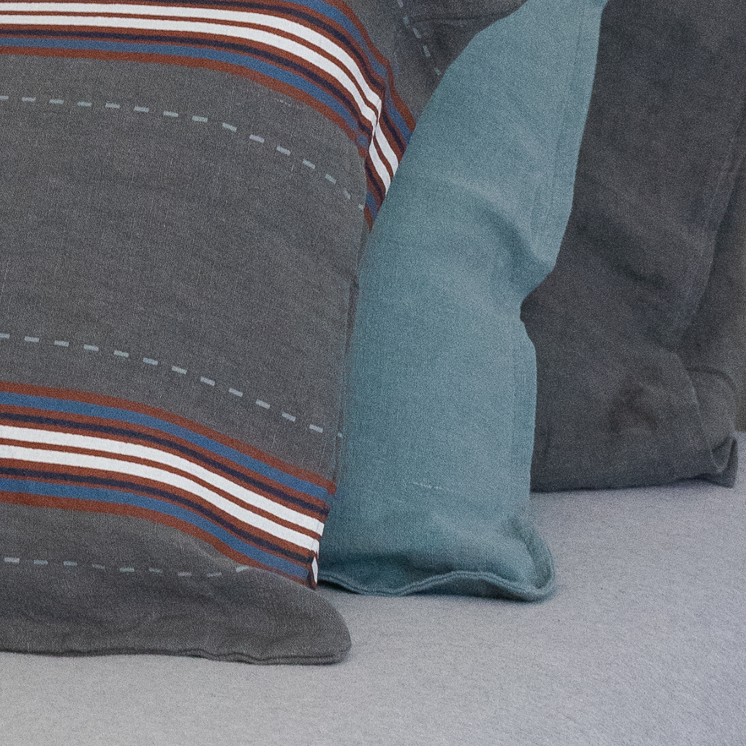 FUNDA COJIN LINO GRIS OSCURO 50x50