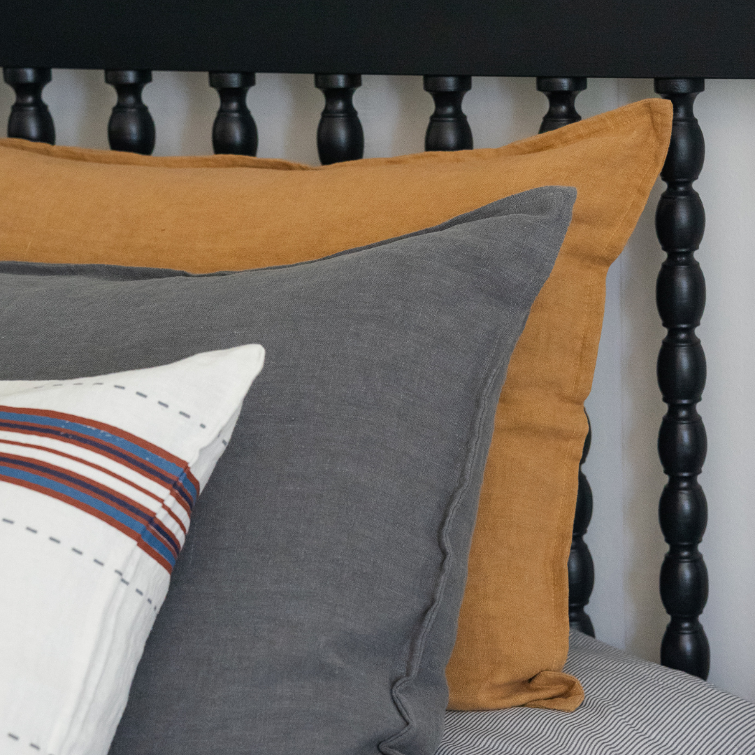 FUNDA COJIN LINO GRIS OSCURO 50x50