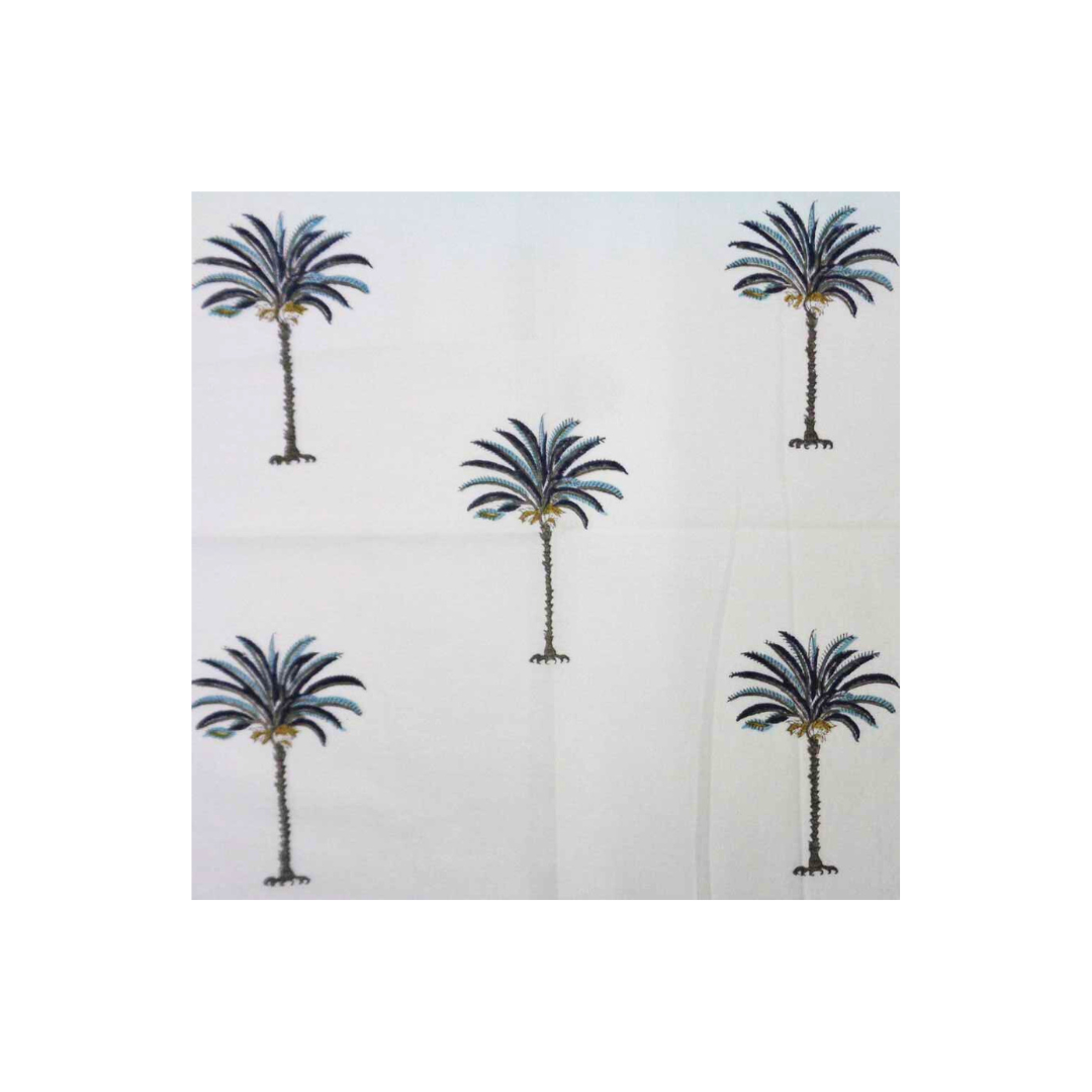 SERVILLETA PALMERA AZUL BLOCK PRINT