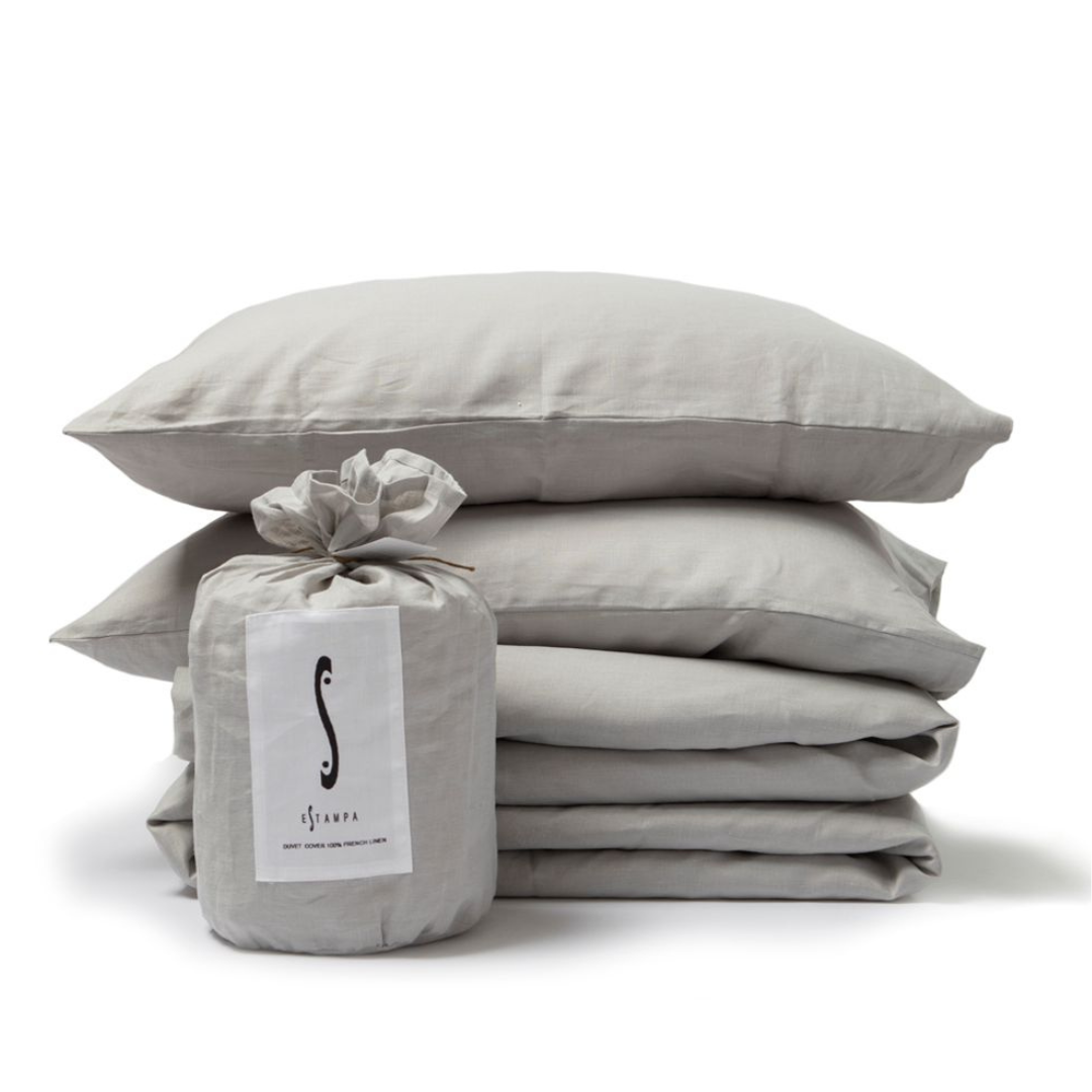 CUBREPLUMÓN ALGODON/LINO GRIS CLARO