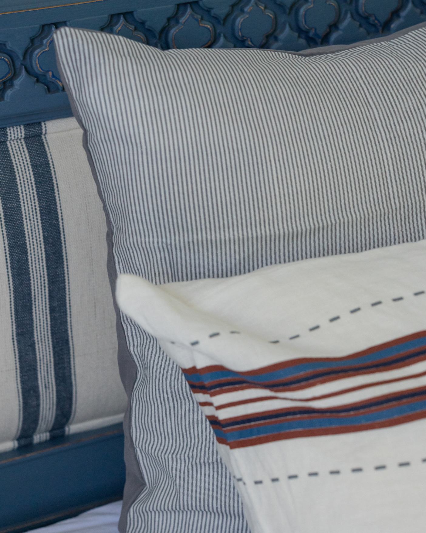 FUNDA ALMOHADON ALGODON STRIPE GRIS 70X50