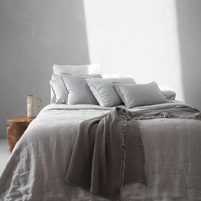 FUNDA COJIN LINO GRIS  60X40