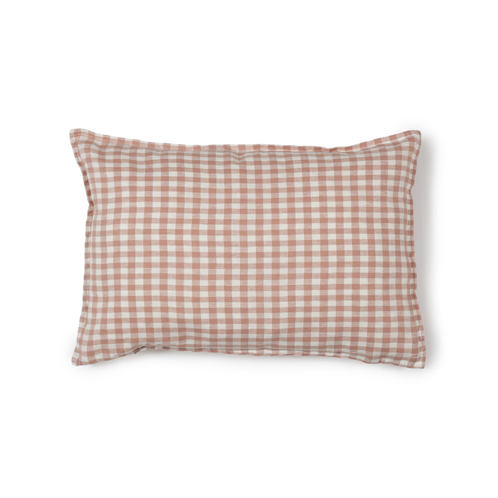 FUNDA COJIN CAPRI LINO CUADRILLÉ BRICK 60x40