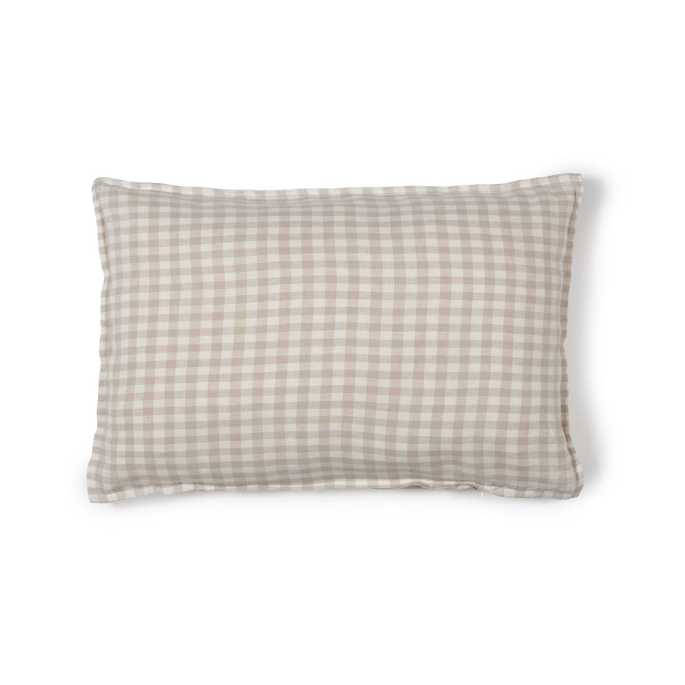 FUNDA COJIN CAPRI LINO CUADRILLÉ BEIGE 60x40