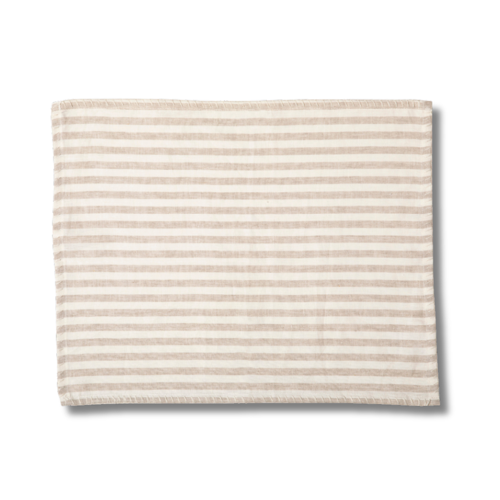 INDIVIDUAL LINO GRIS RAYAS BEIGE