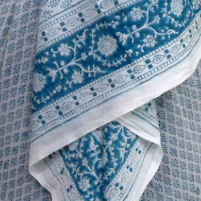 PAREO BLOCK PRINT NEEM TURQUESA