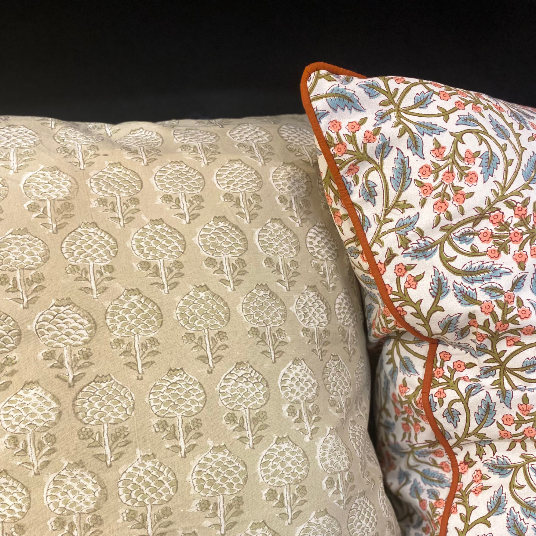 FUNDA COJIN BLOCK PRINT ART 50X50