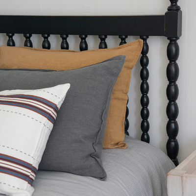 FUNDA ALMOHADON LINO GRIS OSCURO 70X50