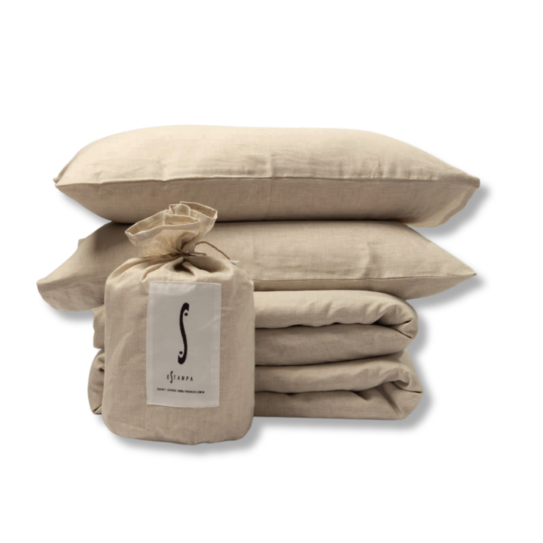 CUBREPLUMÓN ALGODON/LINO TAUPE