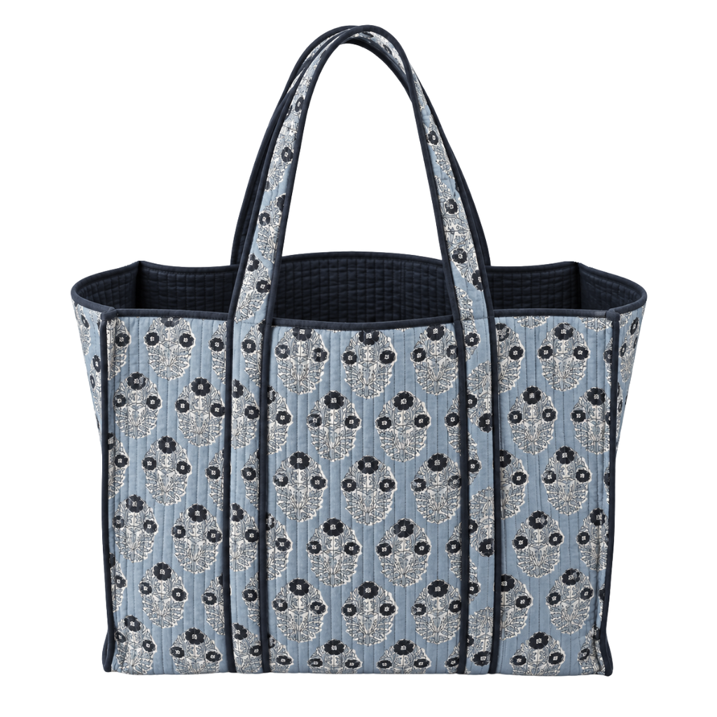 TOTE BAG BLOCK PRINT BOOTA CELESTE