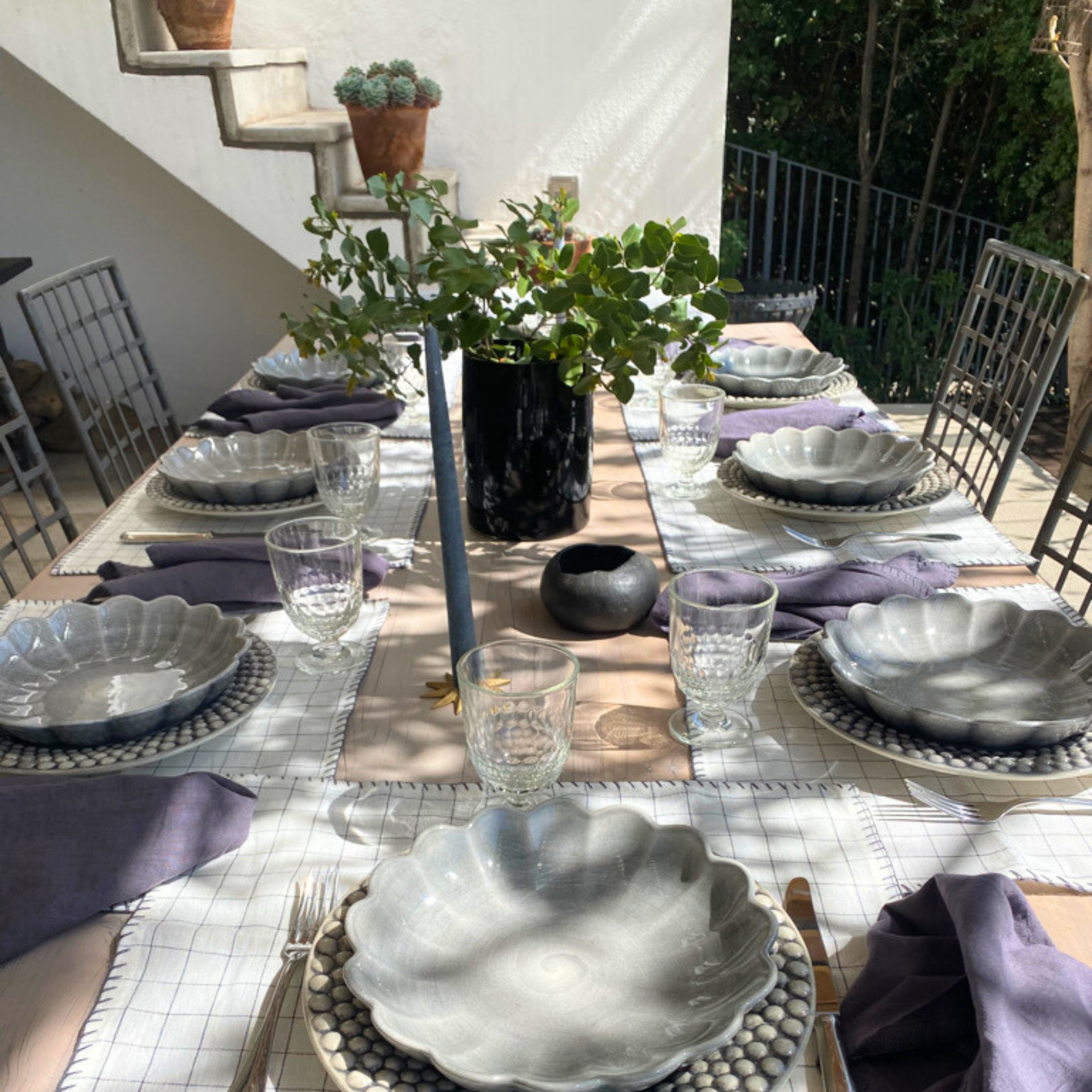 SERVILLETA LINO GRIS OSCURO