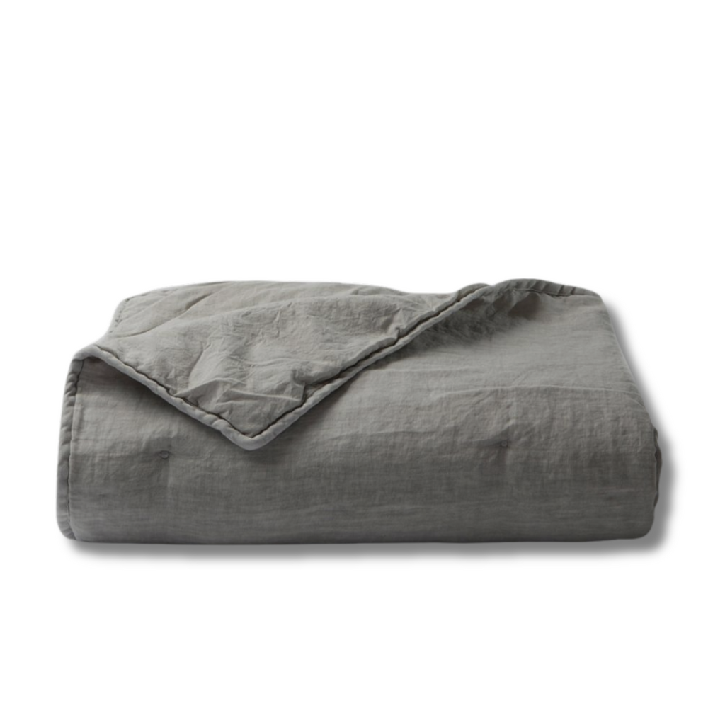 QUILT LINO GRIS OSCURO 100X160