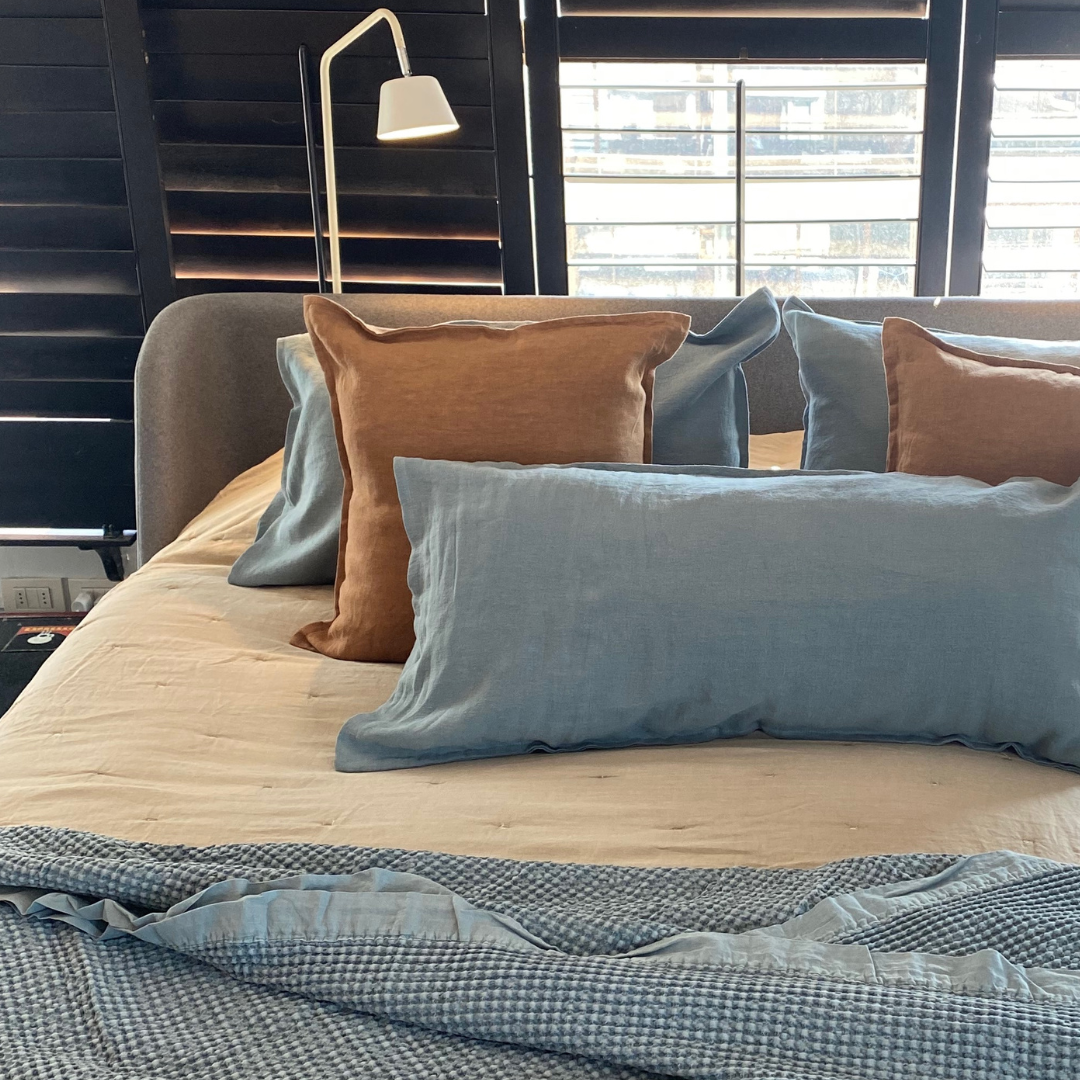 FUNDA COJIN LINO CAMEL 50X50