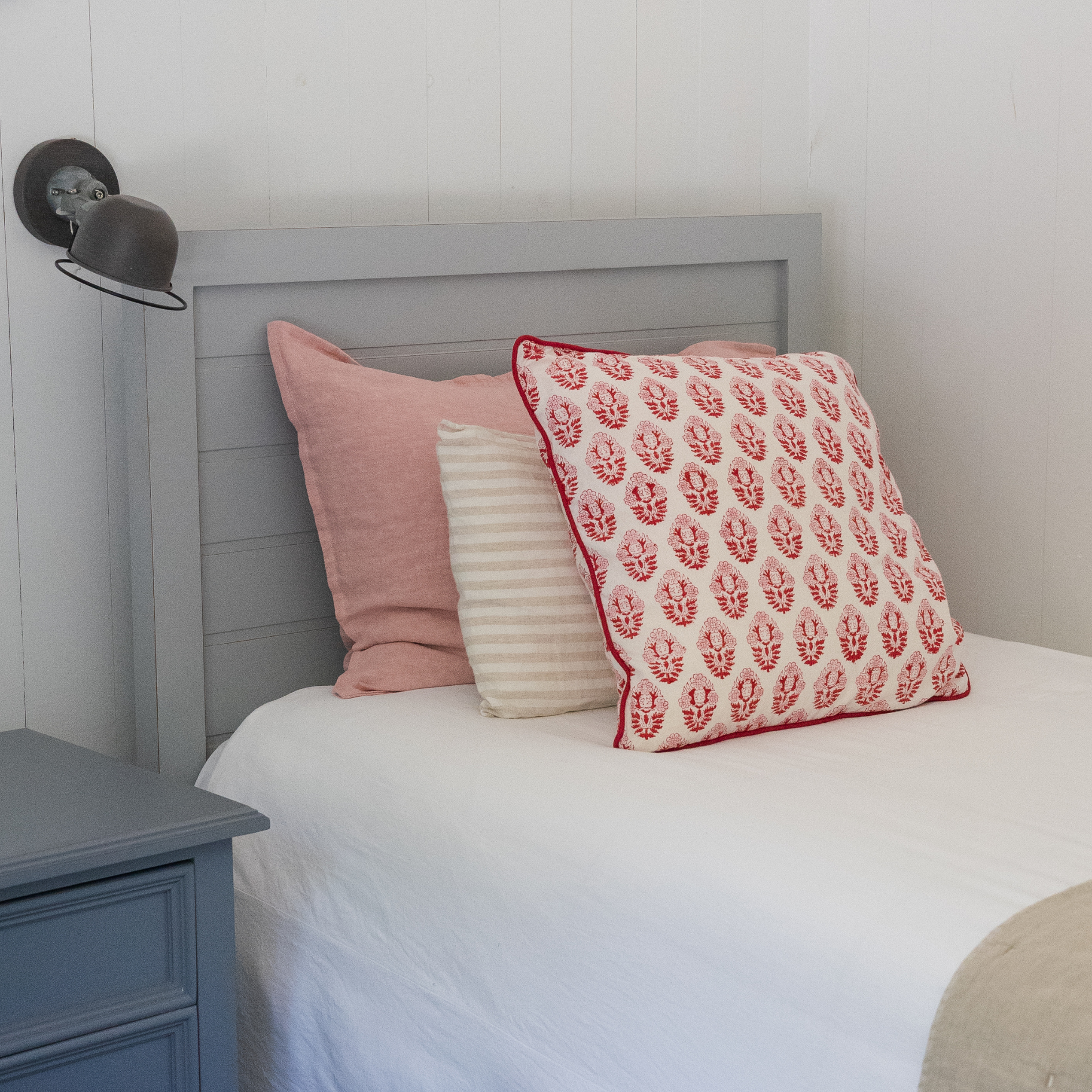 FUNDA COJIN BLOCK PRINT BOTTA RED 50x50