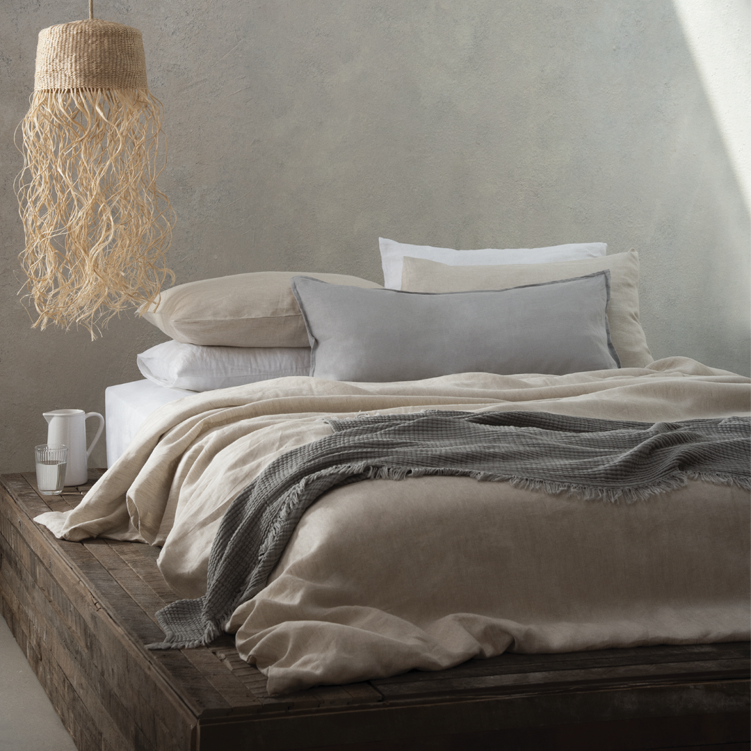 CUBREPLUMÓN LINO BEIGE