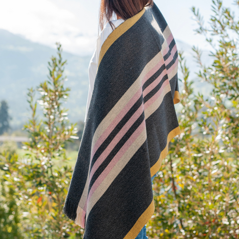 ECHARPE GRIS MARENGO, PALO DE ROSA Y AMARILLO