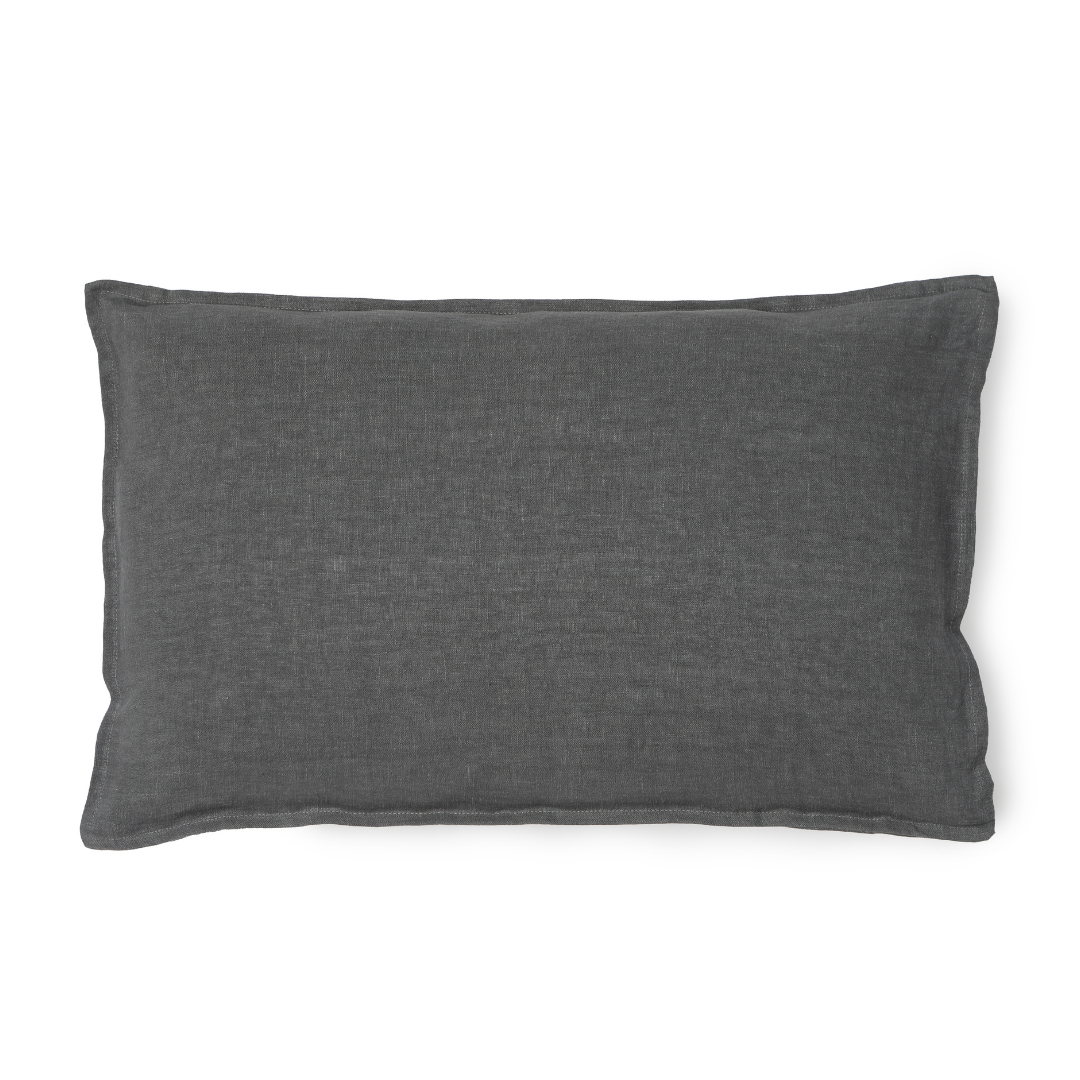 FUNDA ALMOHADON LINO GRIS OSCURO 70X50