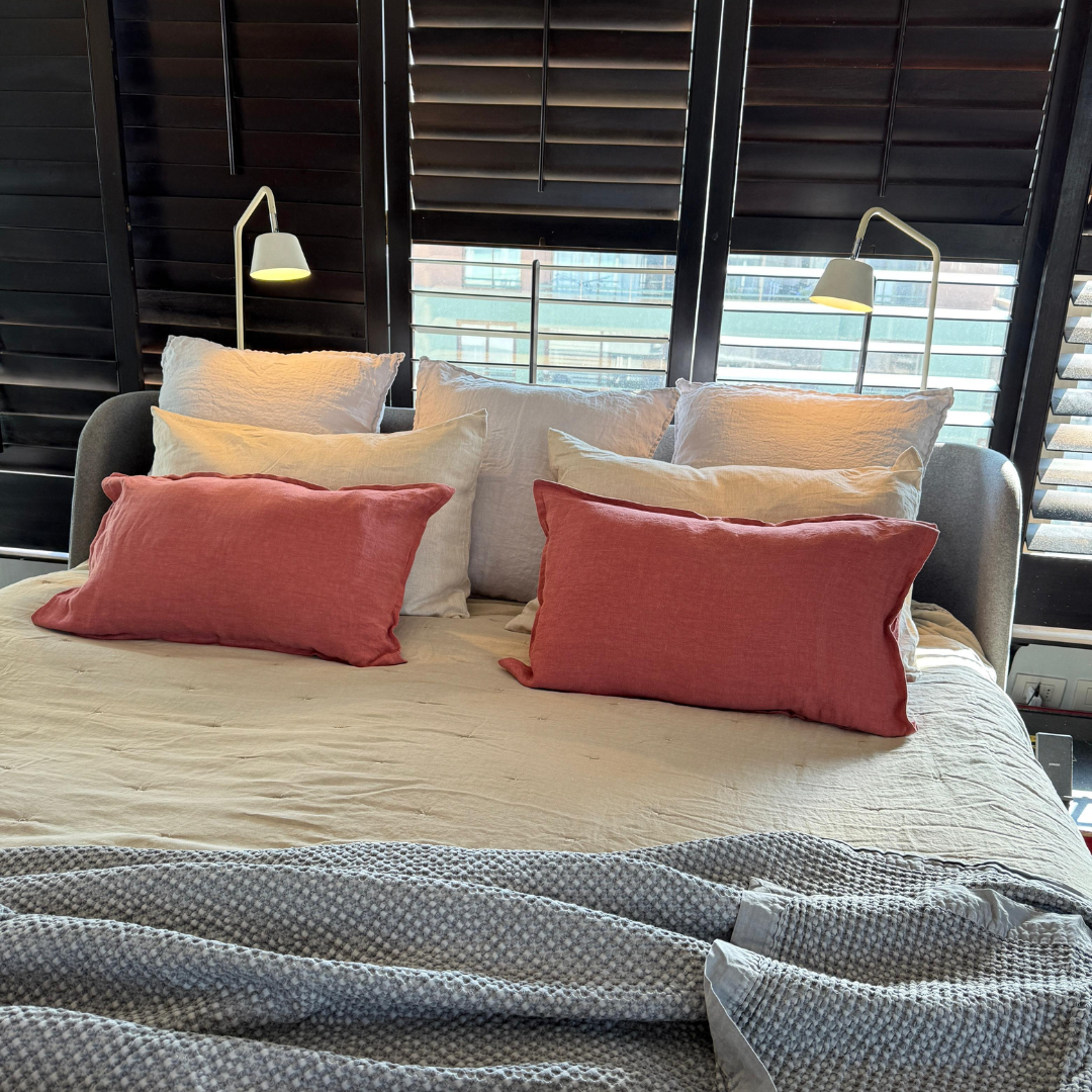 FUNDA COJIN LINO TAUPE 60x40