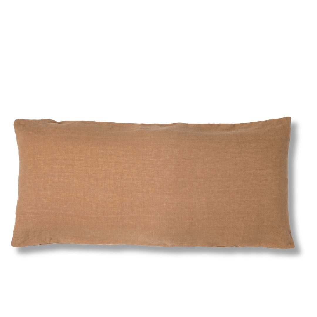 FUNDA COJIN LINO CAMEL 90X45
