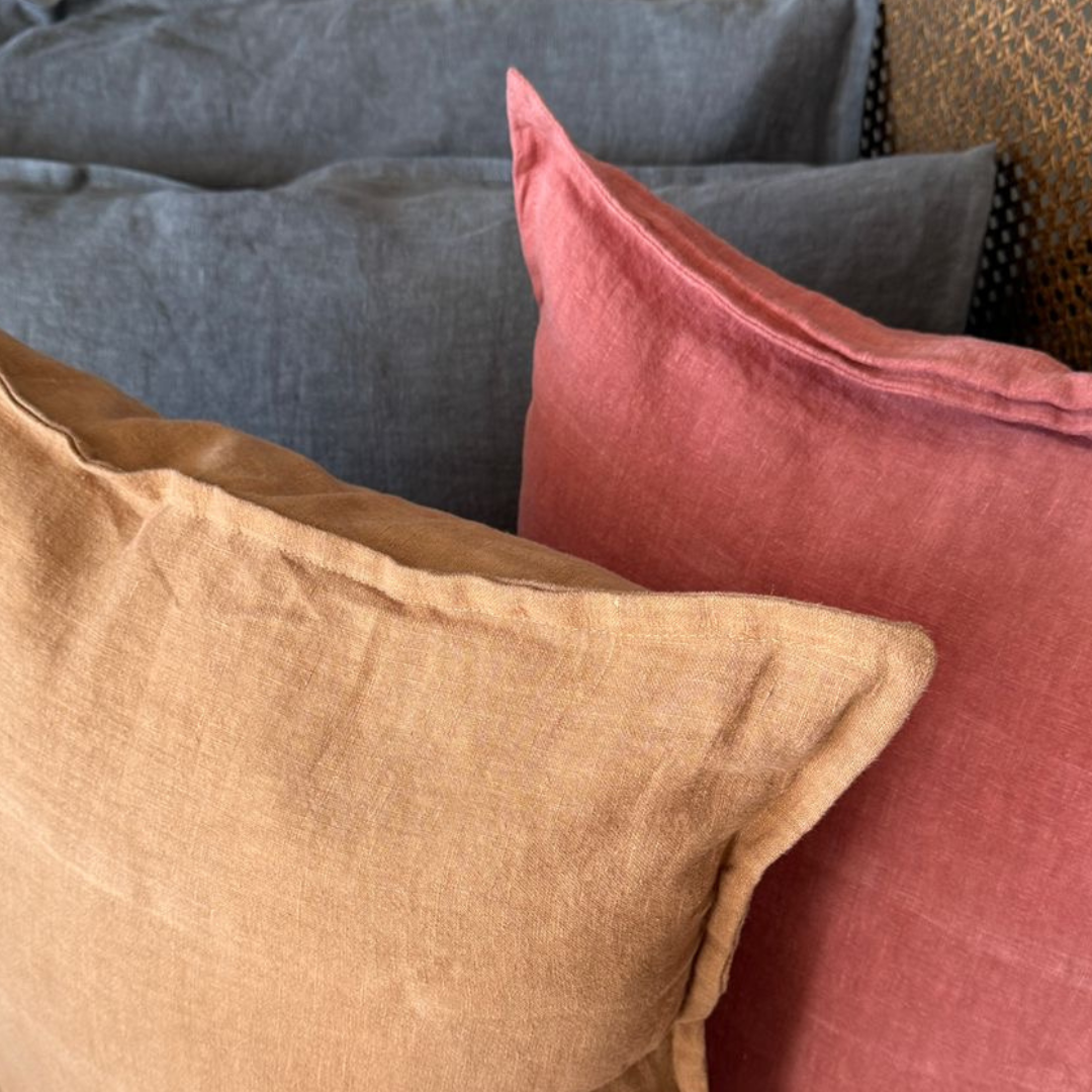 FUNDA COJIN LINO GRIS OSCURO 50x50