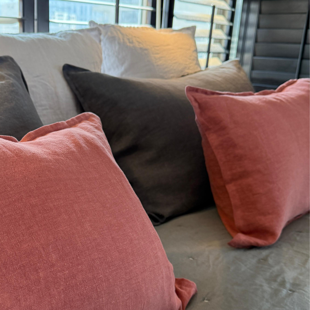 FUNDA COJIN LINO BRICK 60X40