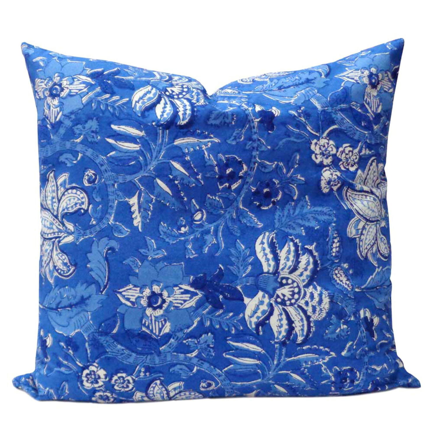 FUNDA COJIN BLOCK PRINT ANA BLUE 50x50