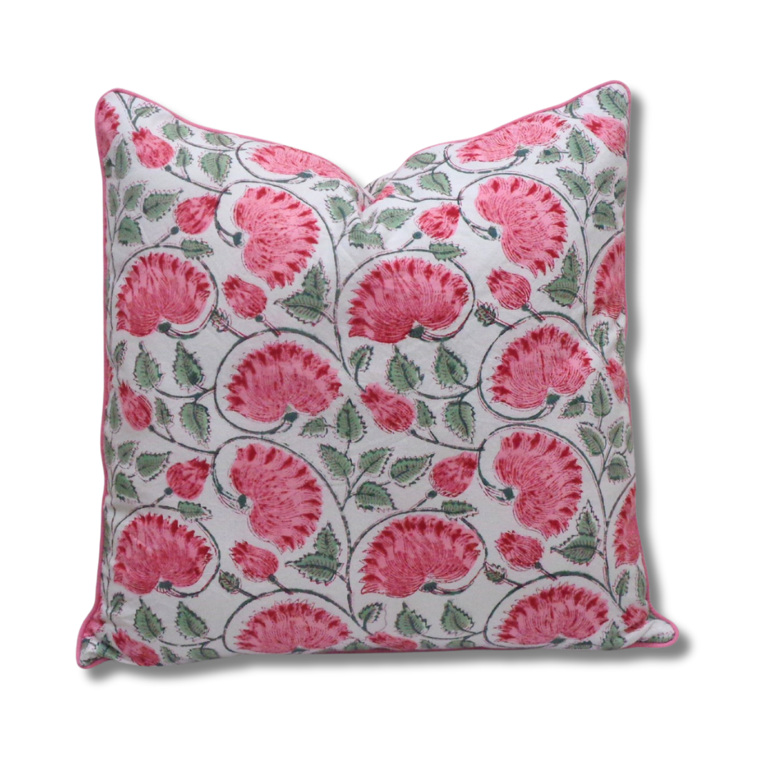 FUNDA COJIN BLOCK PRINT KAMAL BLANCO 50x50