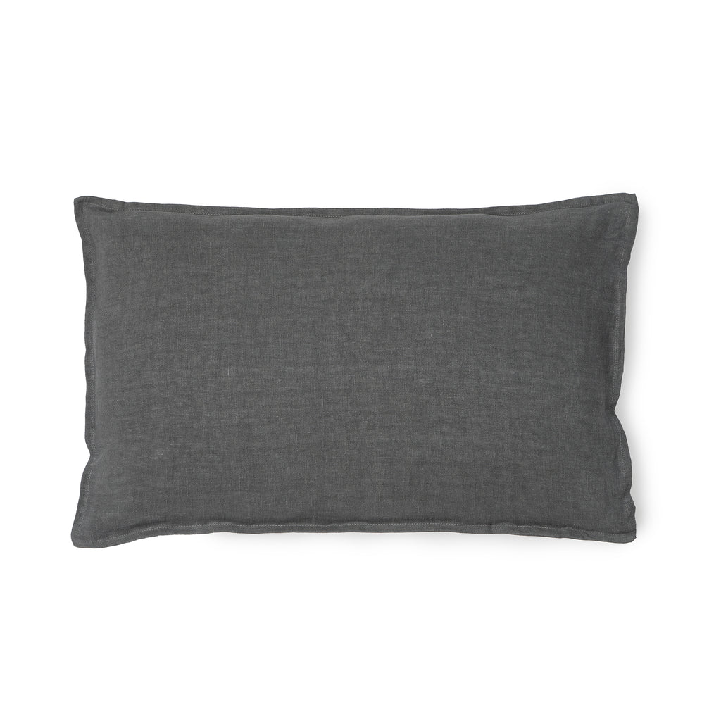 FUNDA COJIN LINO GRIS OSCURO 60x40