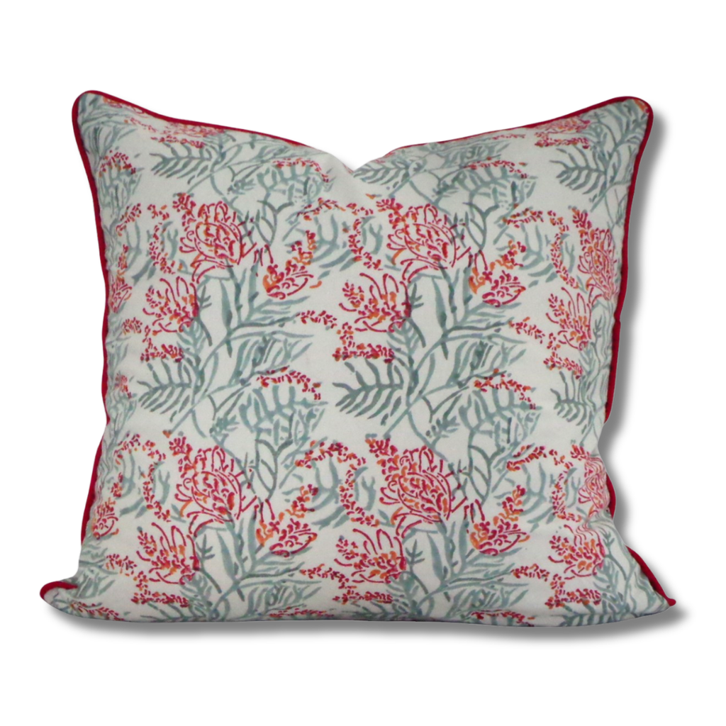 FUNDA COJIN BLOCK PRINT LILY