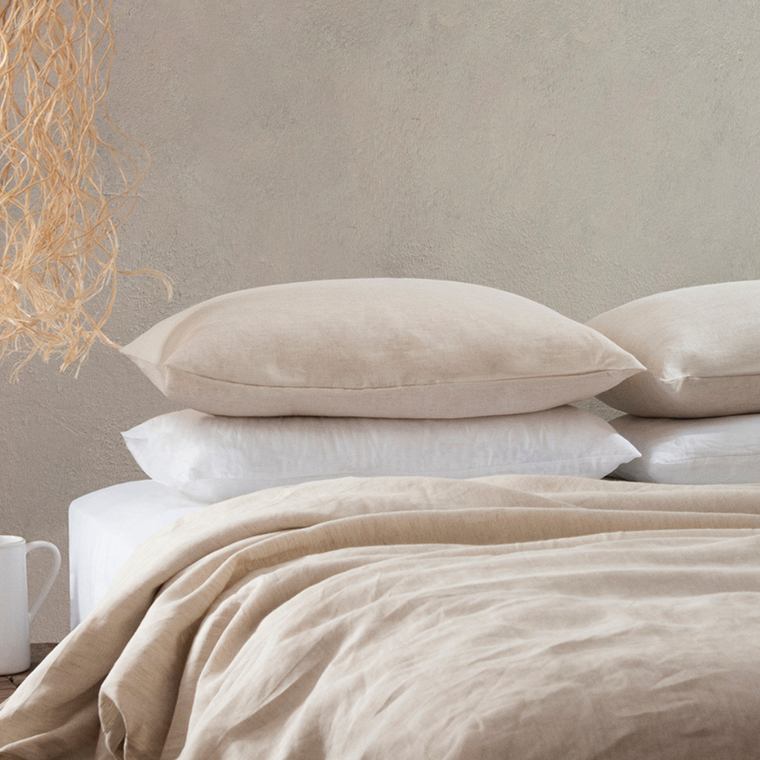 FUNDA ALMOHADON LINO WHITE 70X50