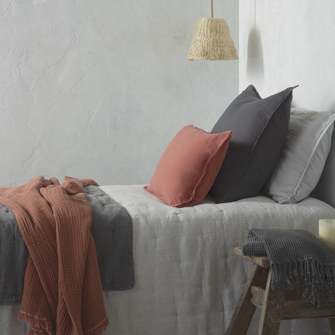 QUILT LINO GRIS OSCURO 100X160