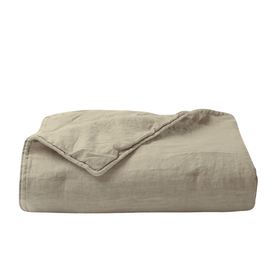 QUILT LINO TAUPE 100X160
