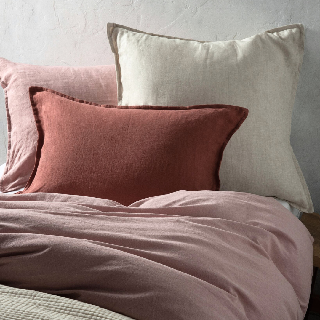 CUBREPLUMÓN ALGODON/LINO PALO DE ROSA