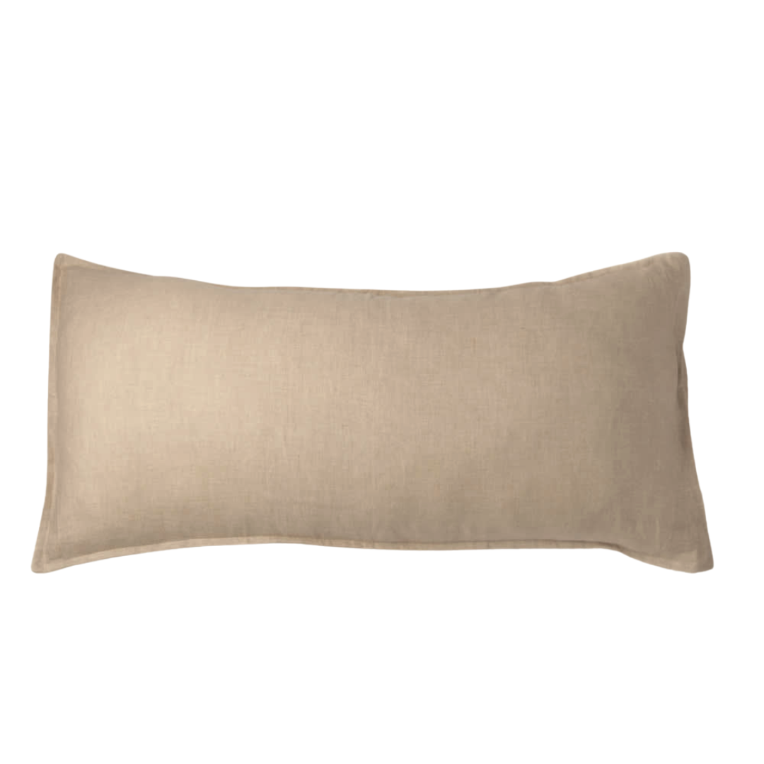 FUNDA COJIN LINO TAUPE 90X45