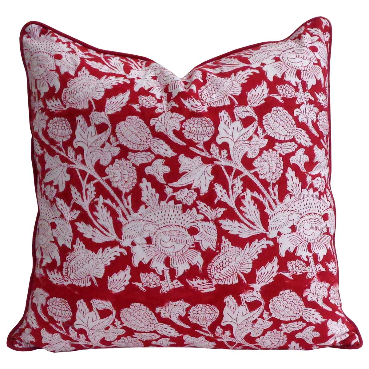 FUNDA COJIN BLOCK PRINT AMA RED 50x50