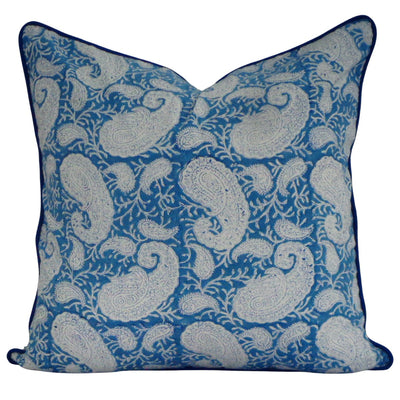 FUNDA COJIN BLOCK PRINT AMBI AZUL 50x50