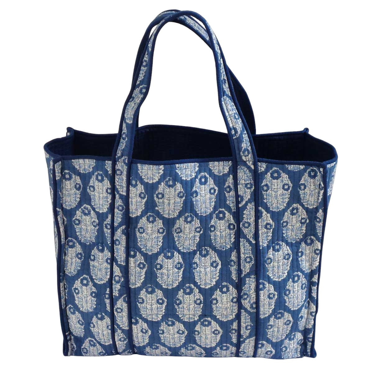 TOTE BAG BLOCK PRINT BOOTA AZUL