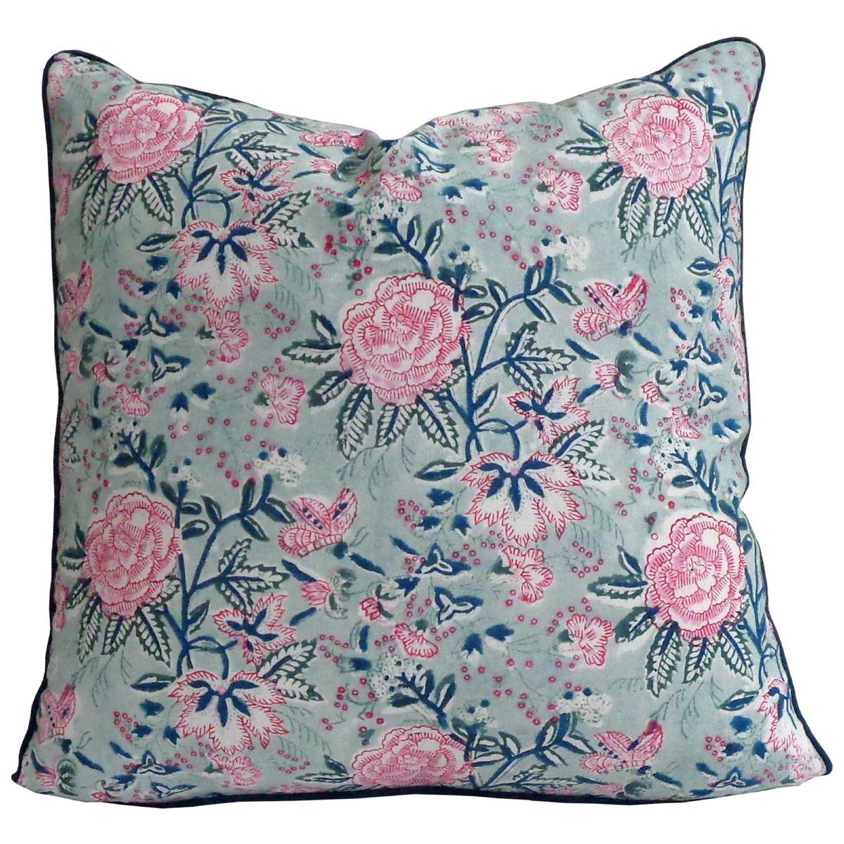 FUNDA COJIN BLOCK PRINT MIST TURQUESA 50x50