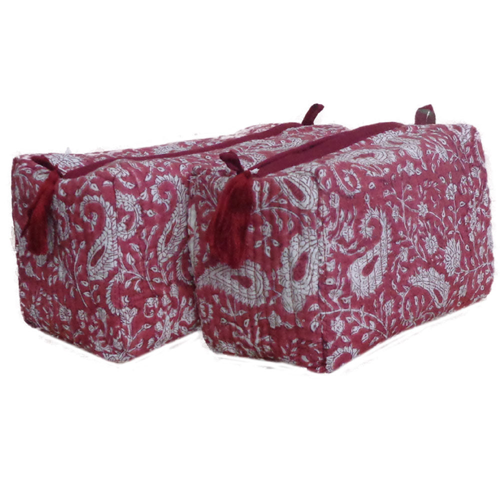 COSMETIQUERO BLOCK PRINT PAISLEY PINK