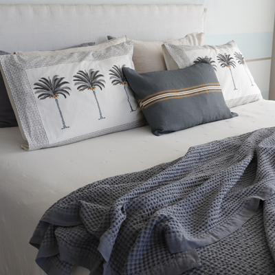 FUNDA ALMOHADON PALMERA GRIS