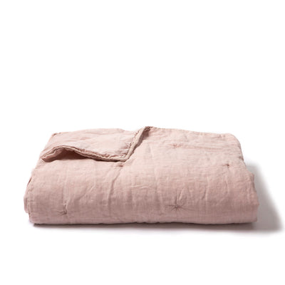 CUBRECAMA PIECERA QUILT LINO PALO DE ROSA 100X160