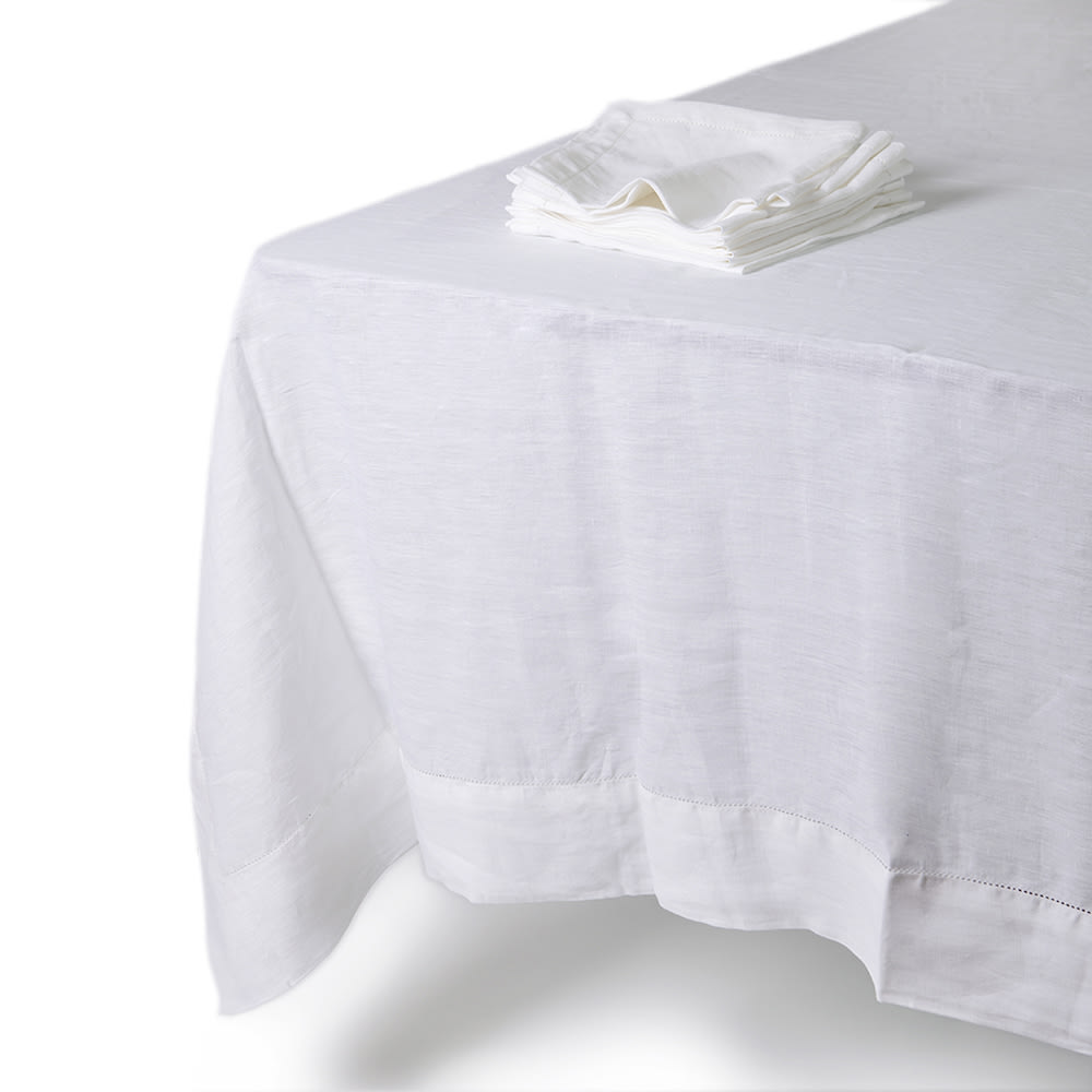 MANTEL LINO  BLANCO 260X180