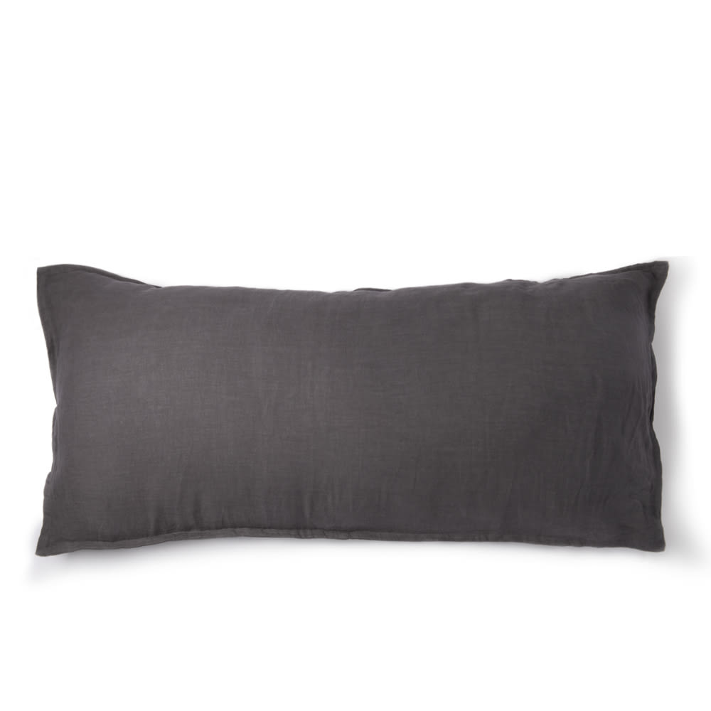 FUNDA COJIN LINO GRIS OSCURO 90X45