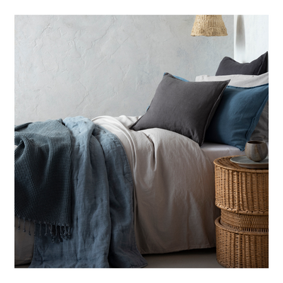 FUNDA ALMOHADON LINO AZUL 70X50