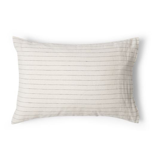 FUNDA ALMOHADON LINO STRIPE GRIS 70X50